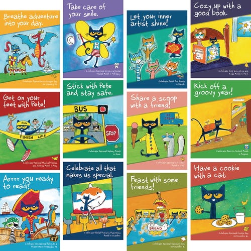 Pete the Cat Monthly Mini Poster Set