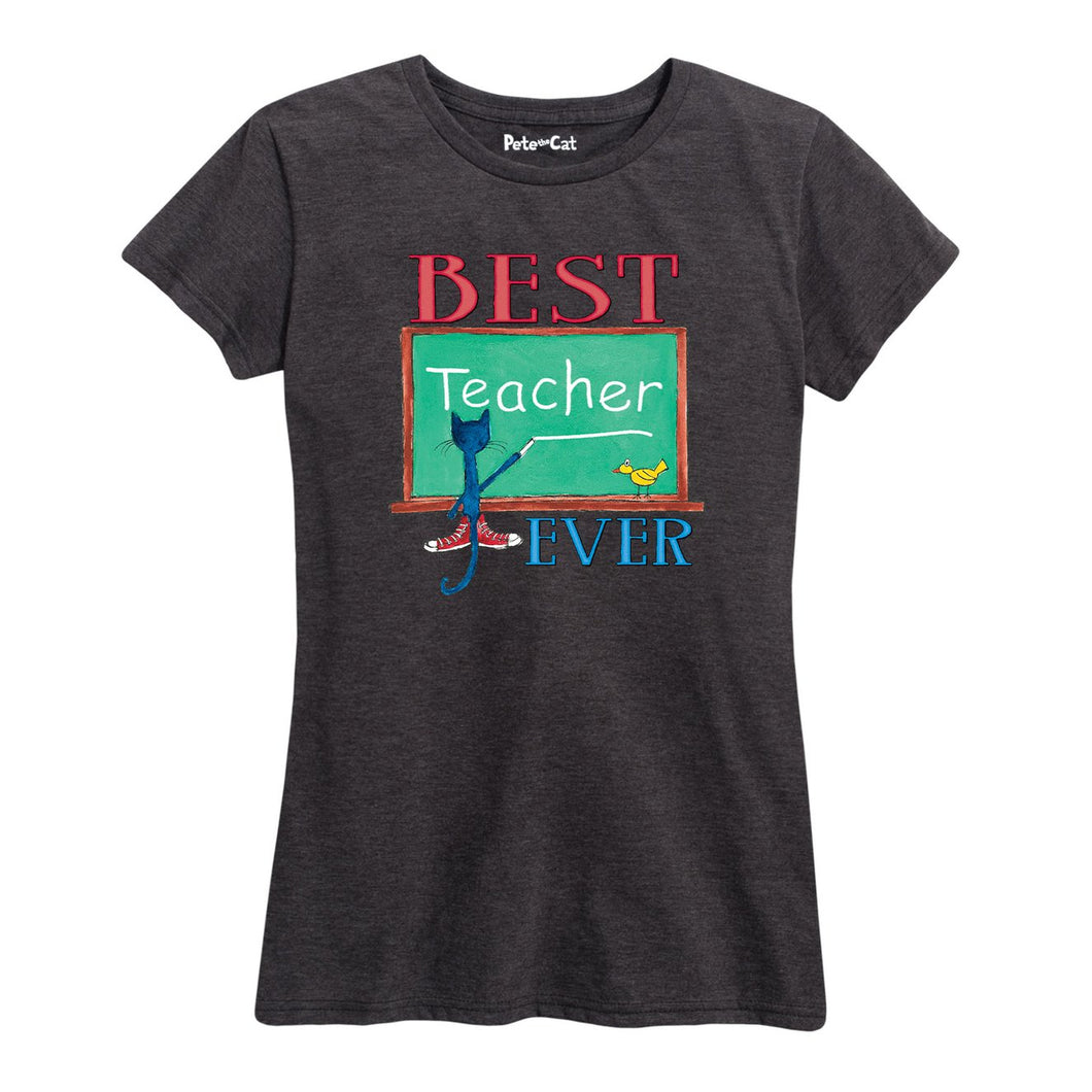 Best Teacher Ladies Fit Shirt- Heather Charcoal