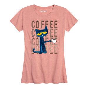 Coffee Coffee Coffee Ladies Shirt- Desert Pink