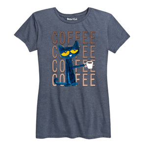 Coffee Coffee Coffee Ladies Shirt- Heather Blue
