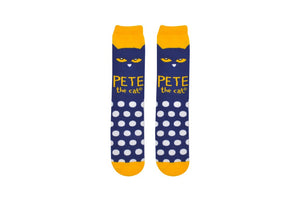 Pete the Cat Polka Dot Adult Crew Socks