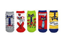Pete the Cat Adult Socks- 5 Pack Gray Stripe Set