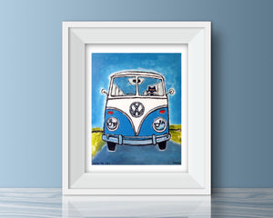 Blue VW Bus